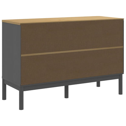 Chest of Drawers FLORO Gray Solid Wood Pine