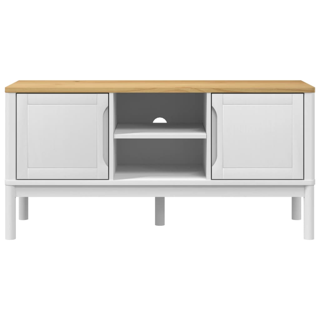 TV Stand FLORO White 44.9"x16.9"x21.7" Solid Wood Pine