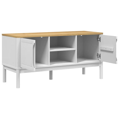 TV Stand FLORO White 44.9"x16.9"x21.7" Solid Wood Pine
