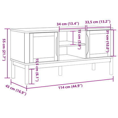 TV Stand FLORO White 44.9"x16.9"x21.7" Solid Wood Pine