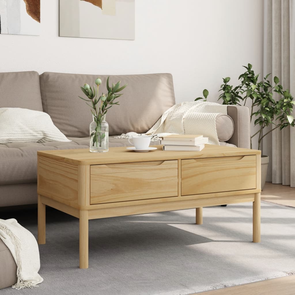 Coffee Table Wax brown Solid pine wood Medium Storage