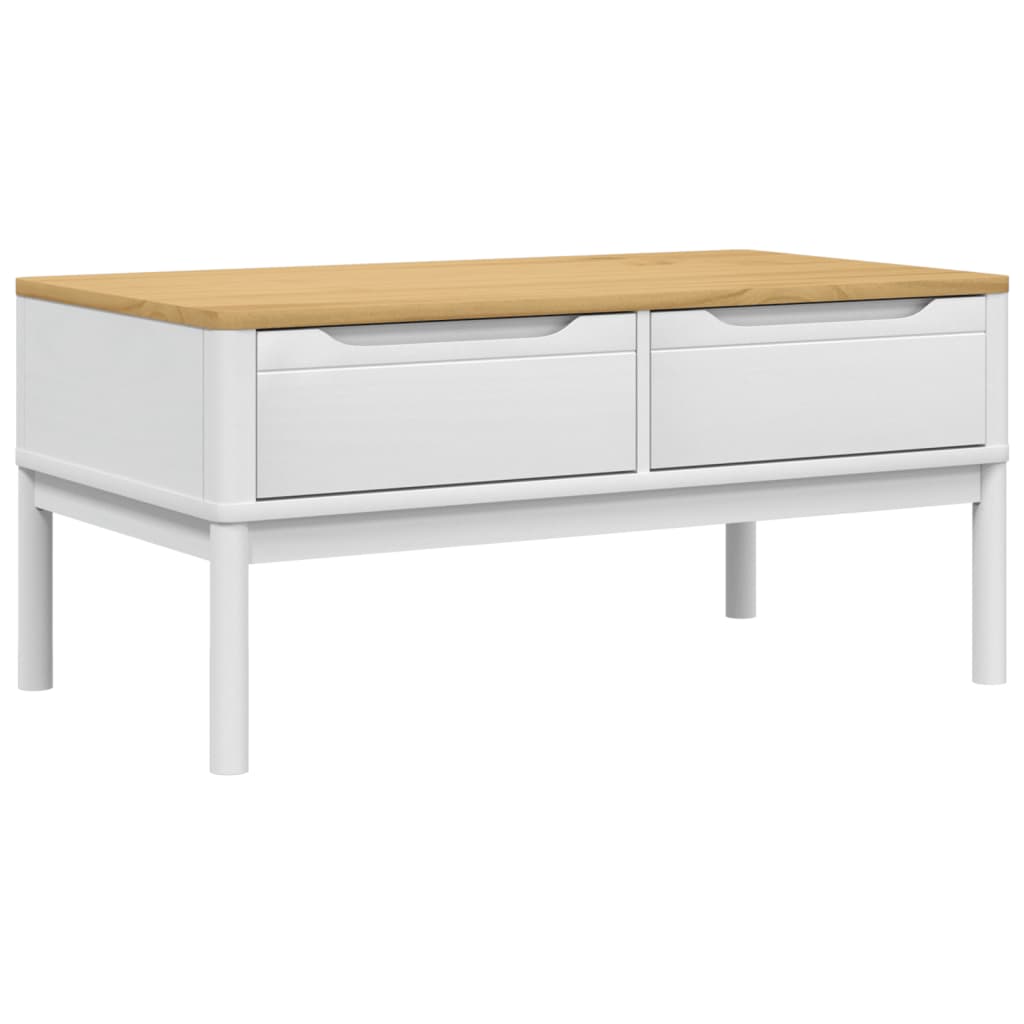 Coffee Table White Solid Pine Wood 39.0 x 21.9 x 17.7 in