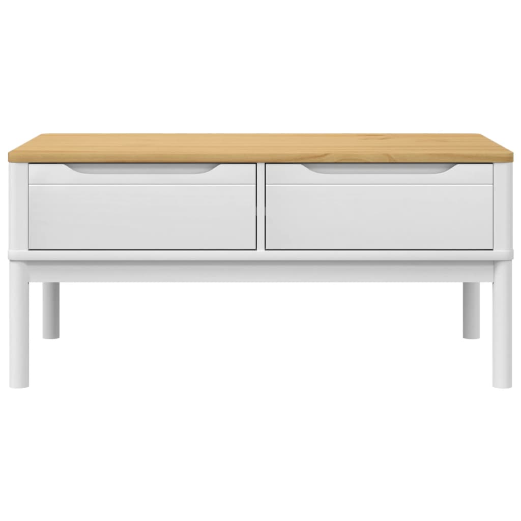 Coffee Table White Solid Pine Wood 39.0 x 21.9 x 17.7 in
