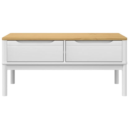 Coffee Table White Solid Pine Wood 39.0 x 21.9 x 17.7 in
