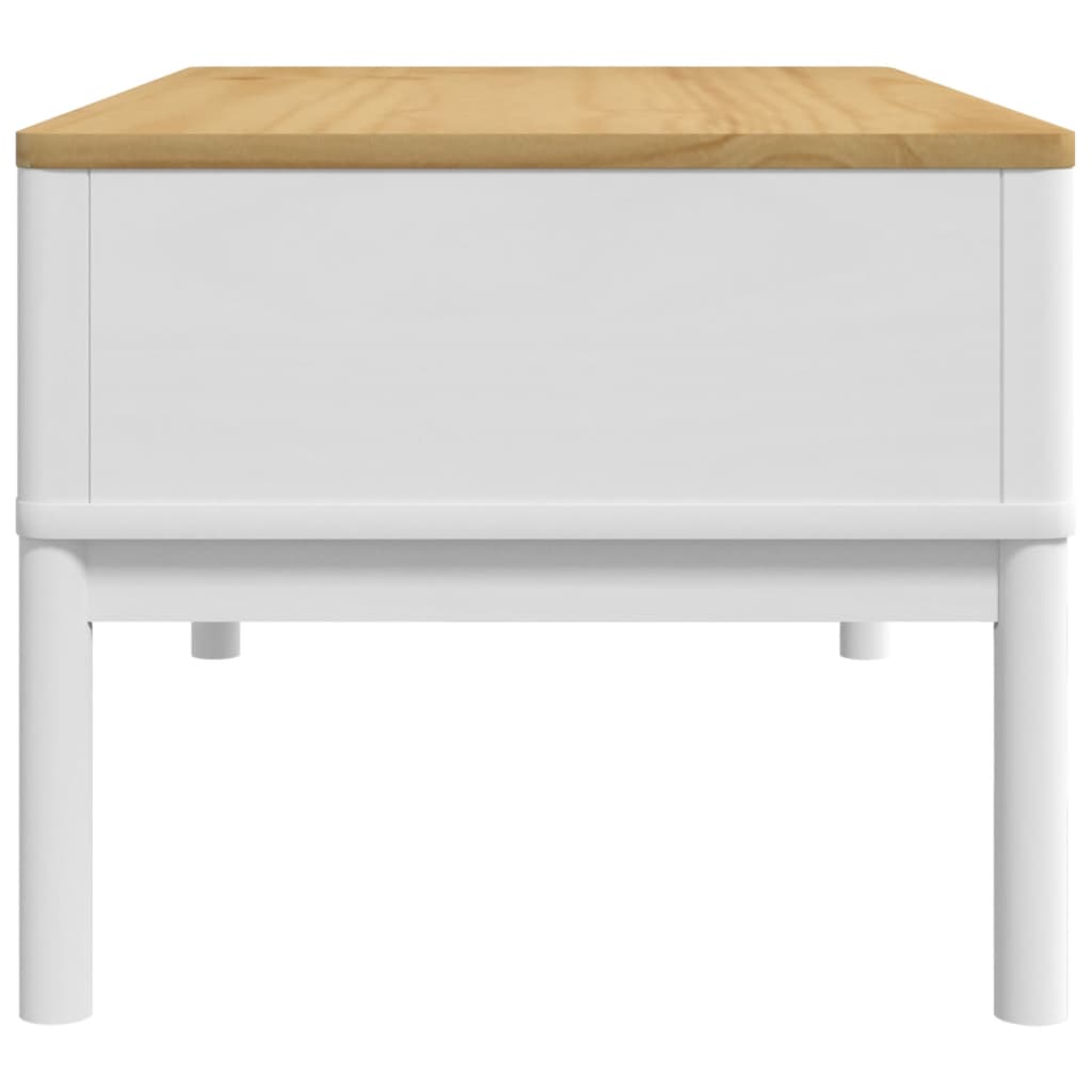 Coffee Table White Solid Pine Wood 39.0 x 21.9 x 17.7 in