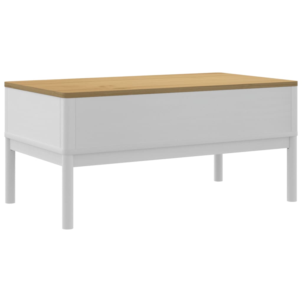 Coffee Table White Solid Pine Wood 39.0 x 21.9 x 17.7 in