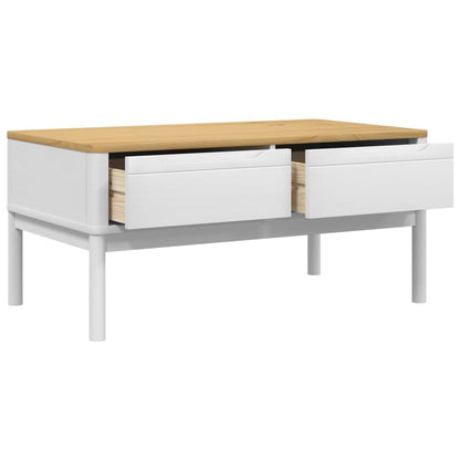 Coffee Table White Solid Pine Wood 39.0 x 21.9 x 17.7 in