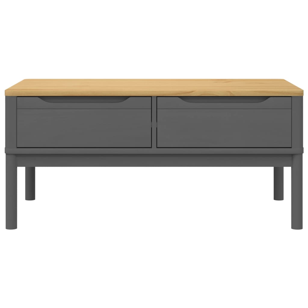 vidaXL Coffee Table Grey Solid pine wood 39 x 21.9 x 17.7 in