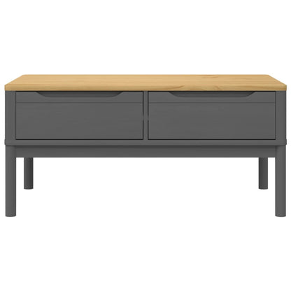 vidaXL Coffee Table Grey Solid pine wood 39 x 21.9 x 17.7 in