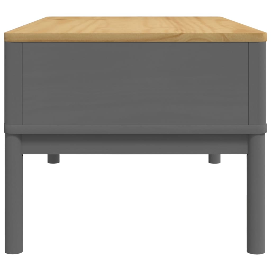 vidaXL Coffee Table Grey Solid pine wood 39 x 21.9 x 17.7 in