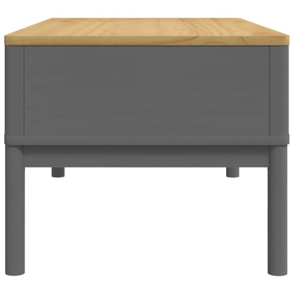vidaXL Coffee Table Grey Solid pine wood 39 x 21.9 x 17.7 in