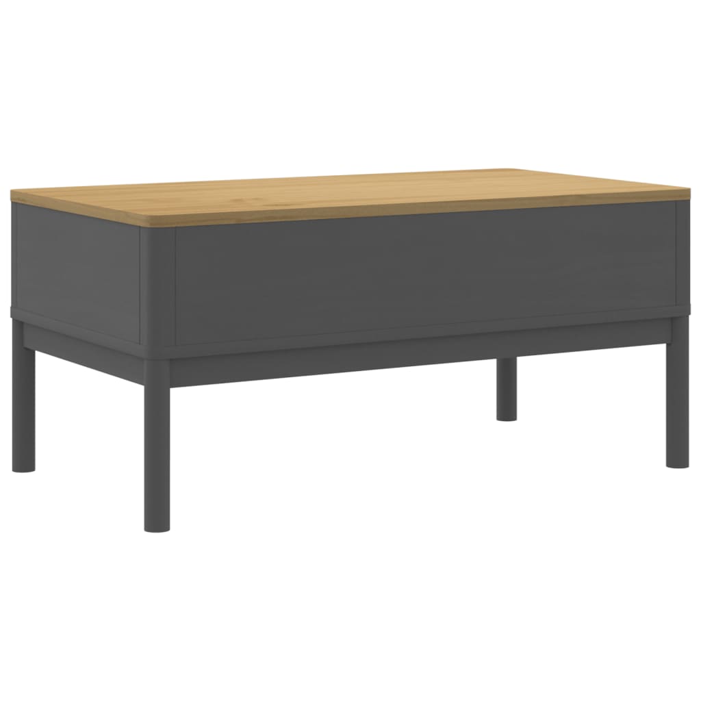 vidaXL Coffee Table Grey Solid pine wood 39 x 21.9 x 17.7 in