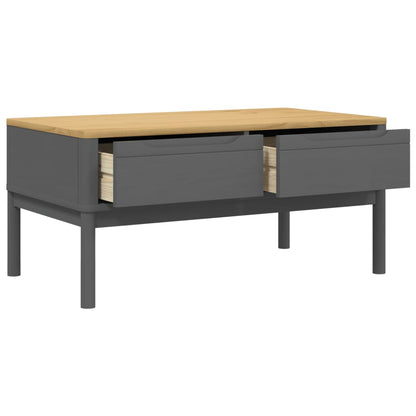 vidaXL Coffee Table Grey Solid pine wood 39 x 21.9 x 17.7 in