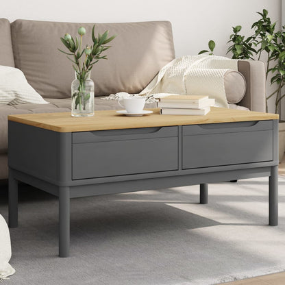 vidaXL Coffee Table Grey Solid pine wood 39 x 21.9 x 17.7 in
