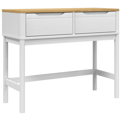 Console Table White Solid Pine Wood Medium Console Table