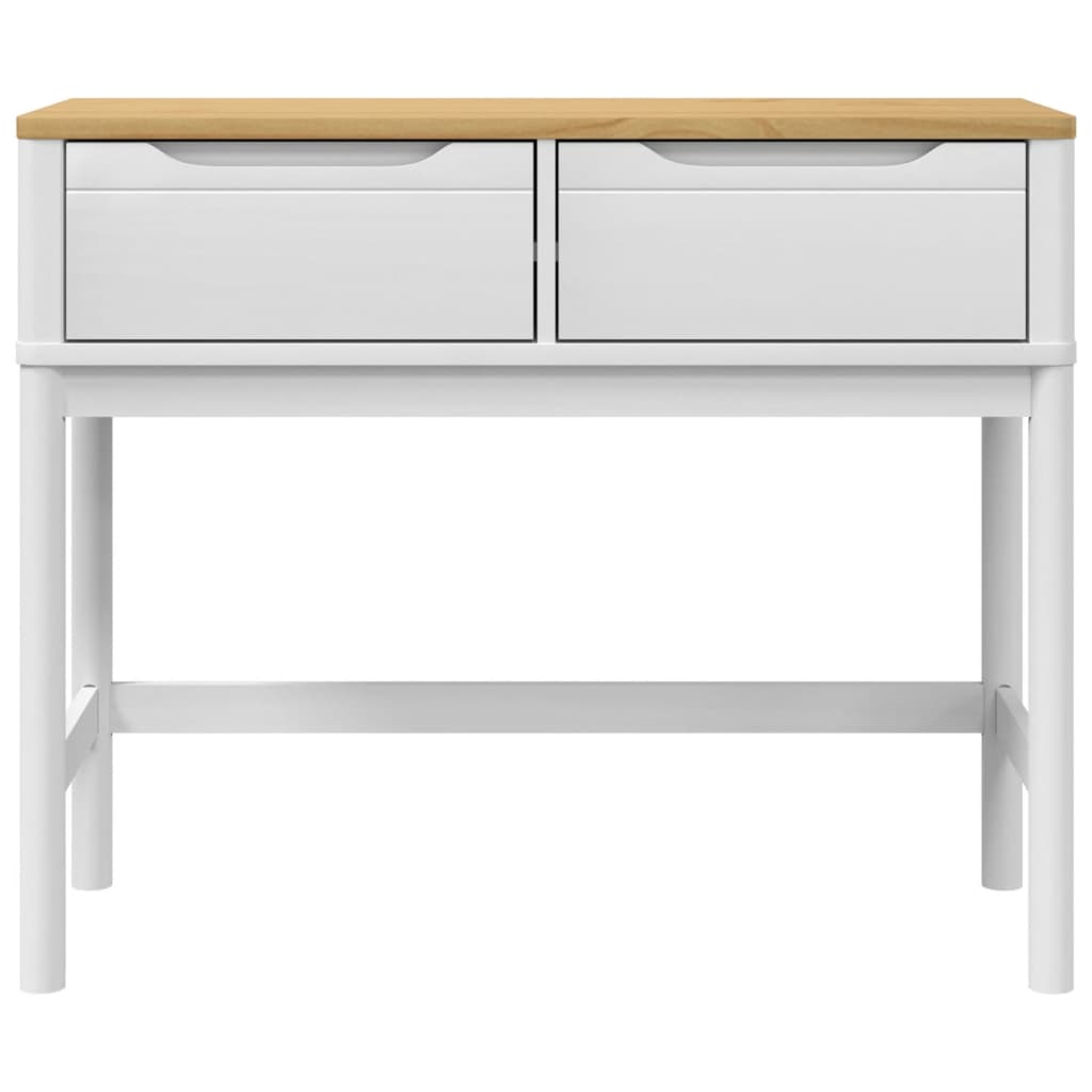 Console Table White Solid Pine Wood Medium Console Table