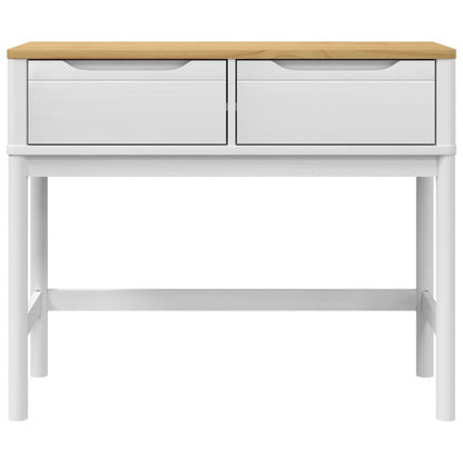 Console Table White Solid Pine Wood Medium Console Table