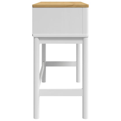 Console Table White Solid Pine Wood Medium Console Table