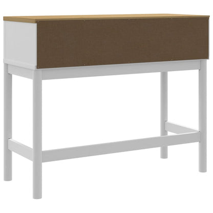 Console Table White Solid Pine Wood Medium Console Table