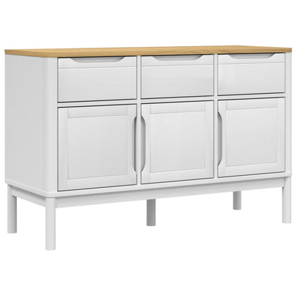 Sideboard White Solid Pine Wood, Engineered Wood Medium Sideboard
