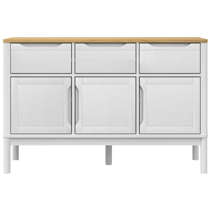 Sideboard White Solid Pine Wood, Engineered Wood Medium Sideboard