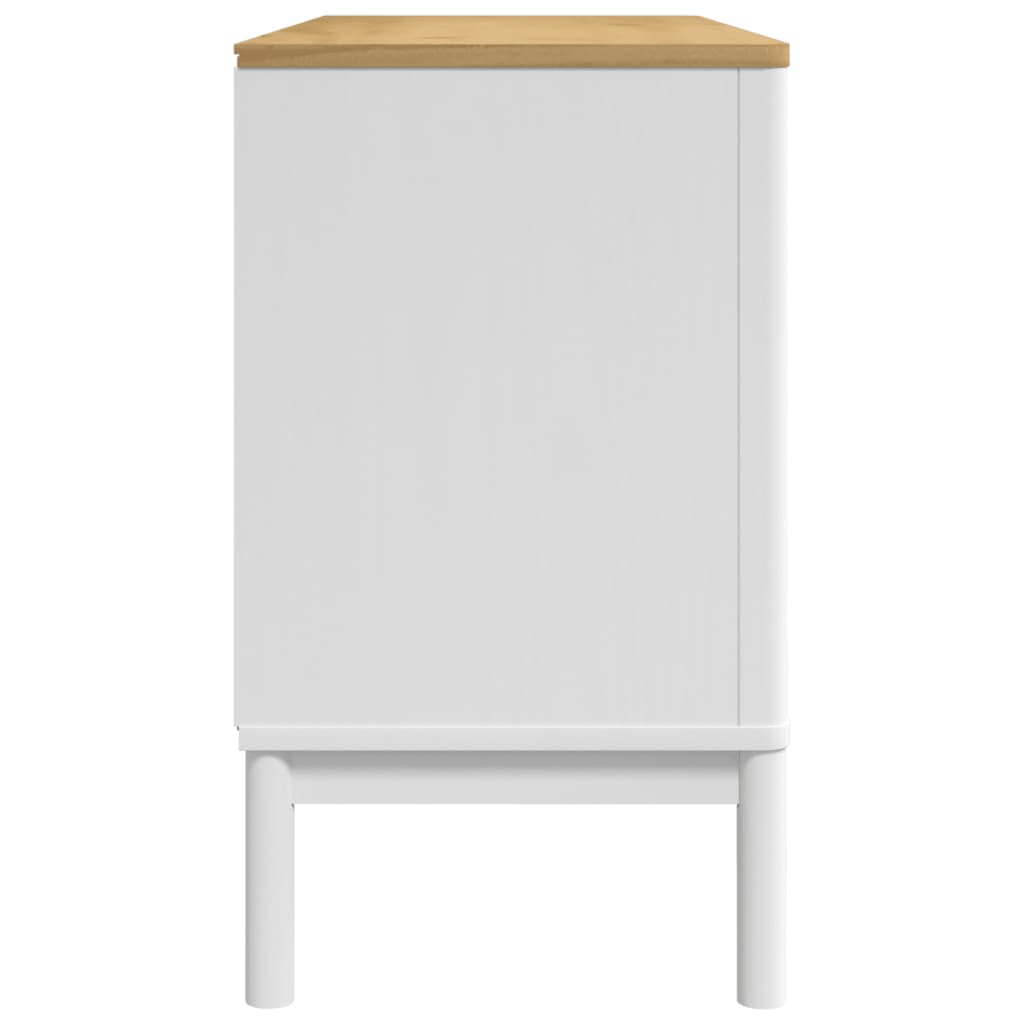 Sideboard White Solid Pine Wood, Engineered Wood Medium Sideboard
