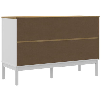 Sideboard White Solid Pine Wood, Engineered Wood Medium Sideboard