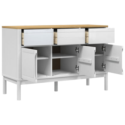 Sideboard White Solid Pine Wood, Engineered Wood Medium Sideboard