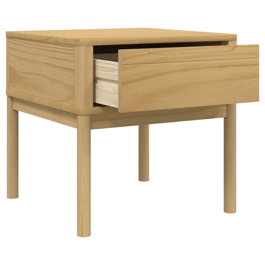 Lamp Table FLORO Wax Brown 55x55x54 cm Solid Wood Pine