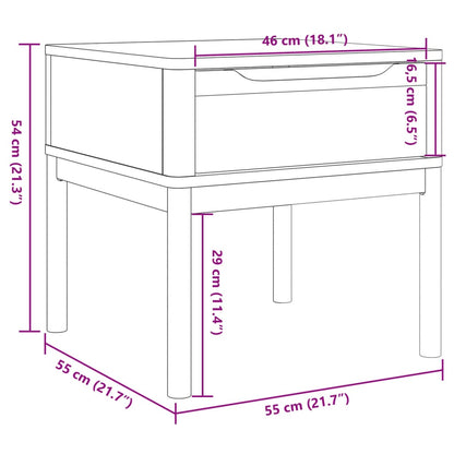 Lamp Table FLORO Wax Brown 55x55x54 cm Solid Wood Pine