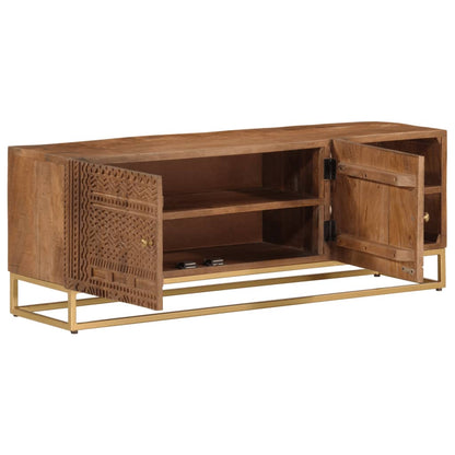 TV Cabinet 110x30x40 cm Solid Wood Mango and Iron