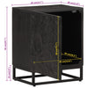 Bedside Cabinet Black 40x30x50 cm Solid Wood Mango and Iron