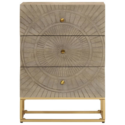 Chest of Drawers 55x30x76 cm Solid Wood Mango and Iron