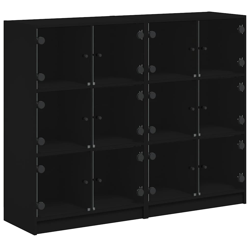 Bookcase | Black | Engineered wood, glass | Large | Bookcase