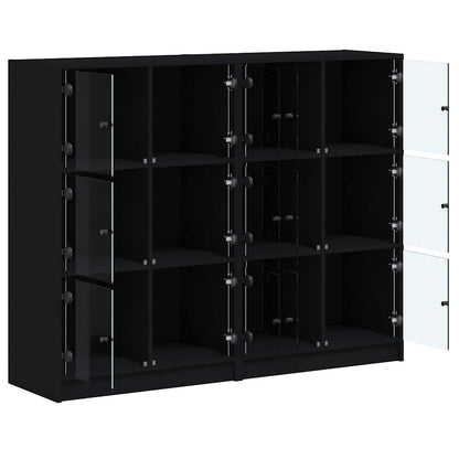 Bookcase | Black | Engineered wood, glass | Large | Bookcase