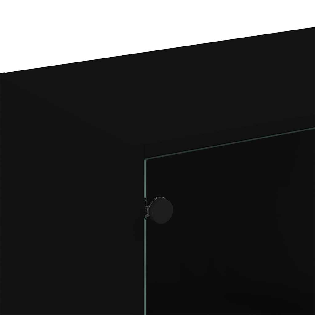 Bookcase | Black | Engineered wood, glass | Large | Bookcase