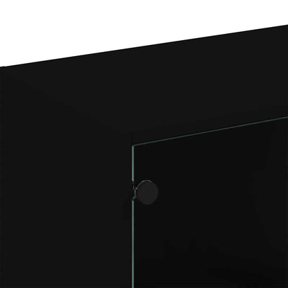 Bookcase | Black | Engineered wood, glass | Large | Bookcase