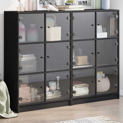 Bookcase | Black | Engineered wood, glass | Large | Bookcase