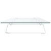 Monitor Stand White 100x35x8 cm Tempered Glass and Metal