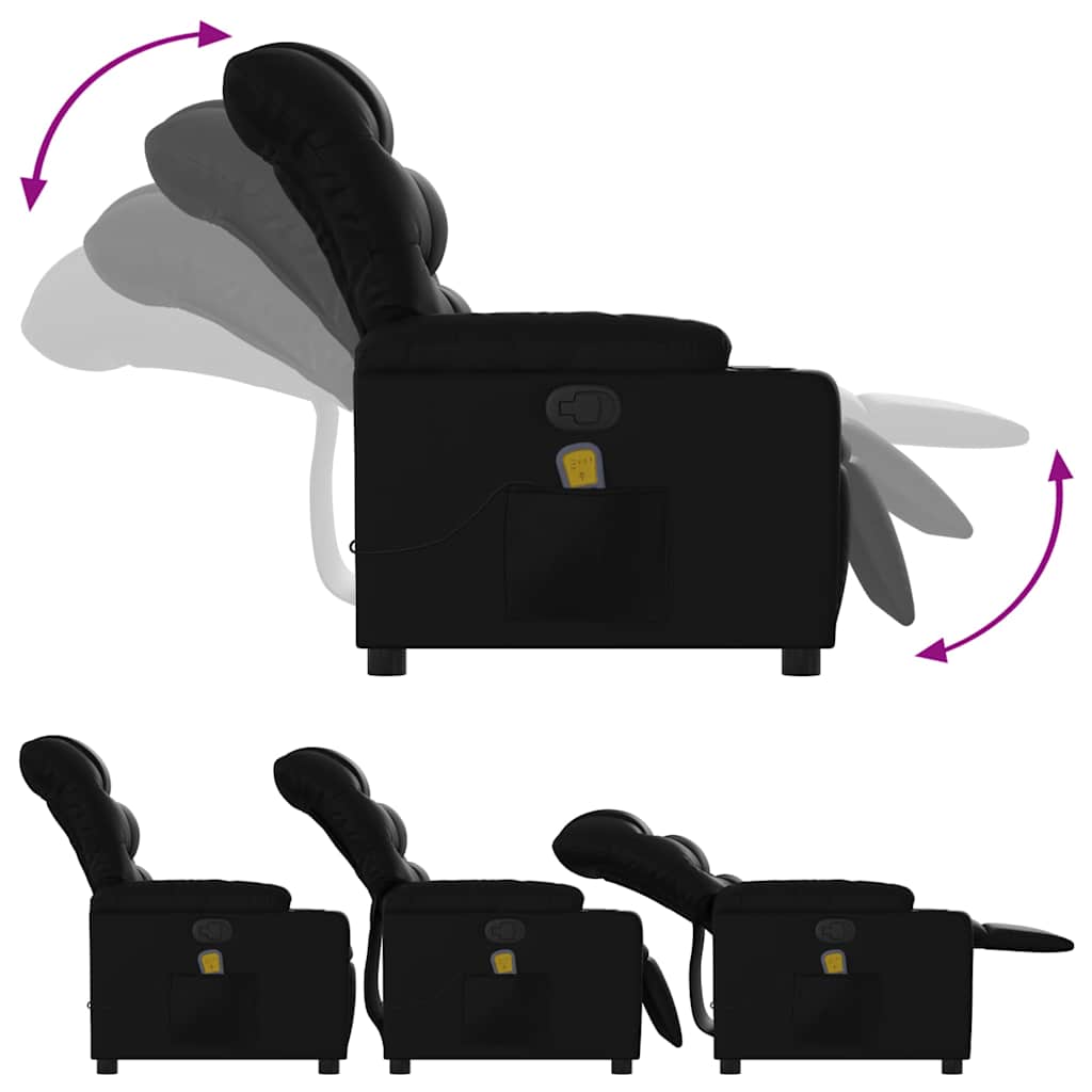 Massage Recliner Chair Black Faux Leather
