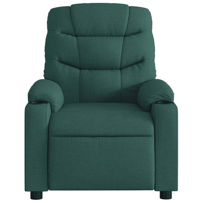 Electric Massage Recliner Chair Dark Green Fabric