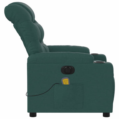Electric Massage Recliner Chair Dark Green Fabric