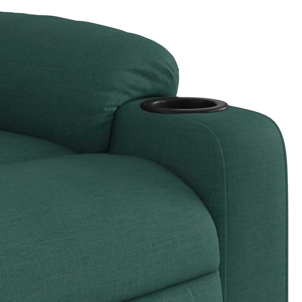 Electric Massage Recliner Chair Dark Green Fabric