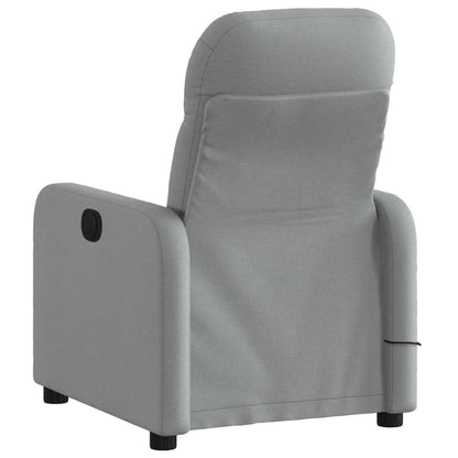 Massage Recliner Chair Light Grey Fabric