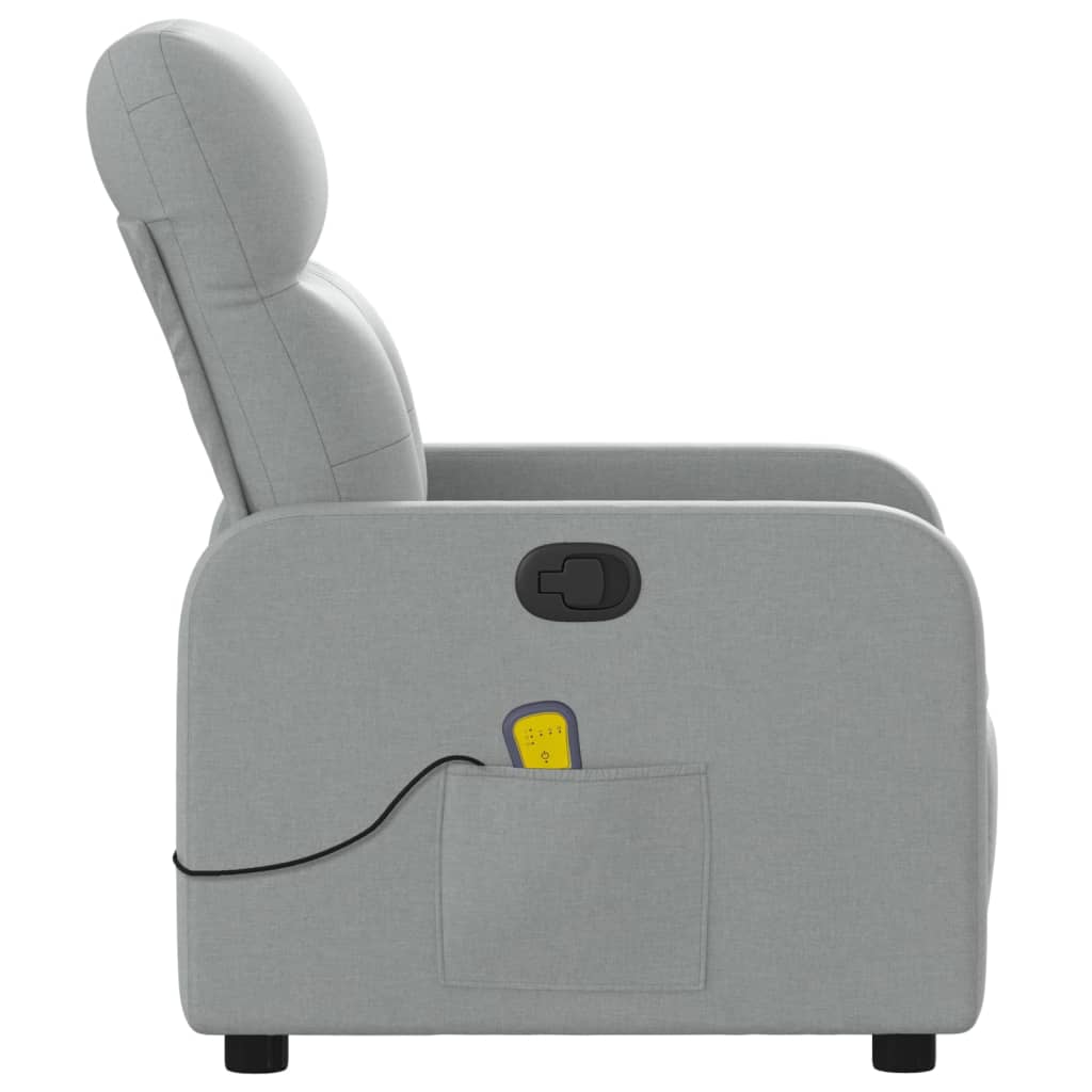 Massage Recliner Chair Light Grey Fabric
