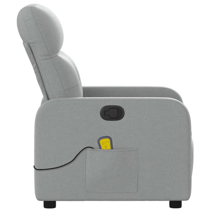 Massage Recliner Chair Light Grey Fabric