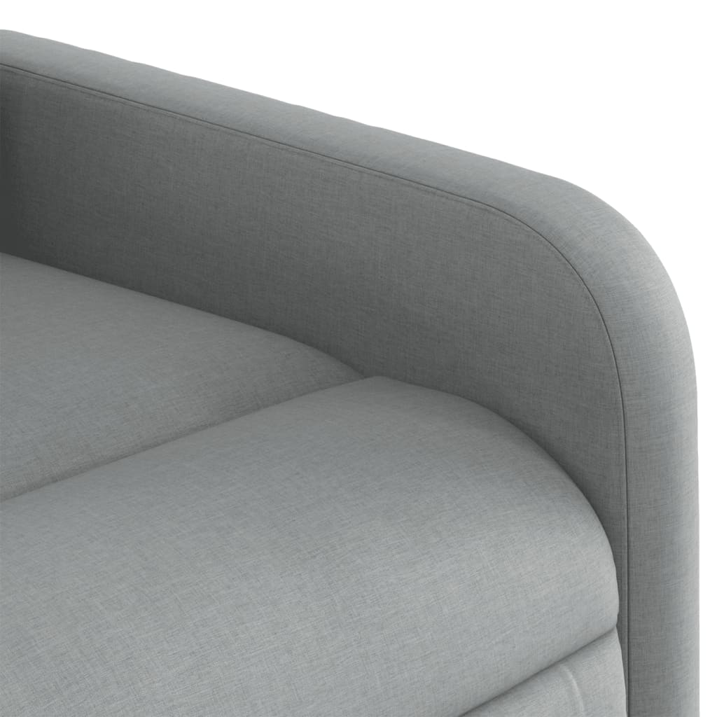 Massage Recliner Chair Light Grey Fabric