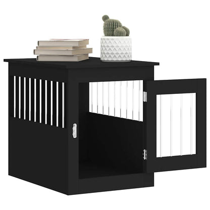 Dog Crate Furniture Black 55x75x65 cm Engineered Wood
