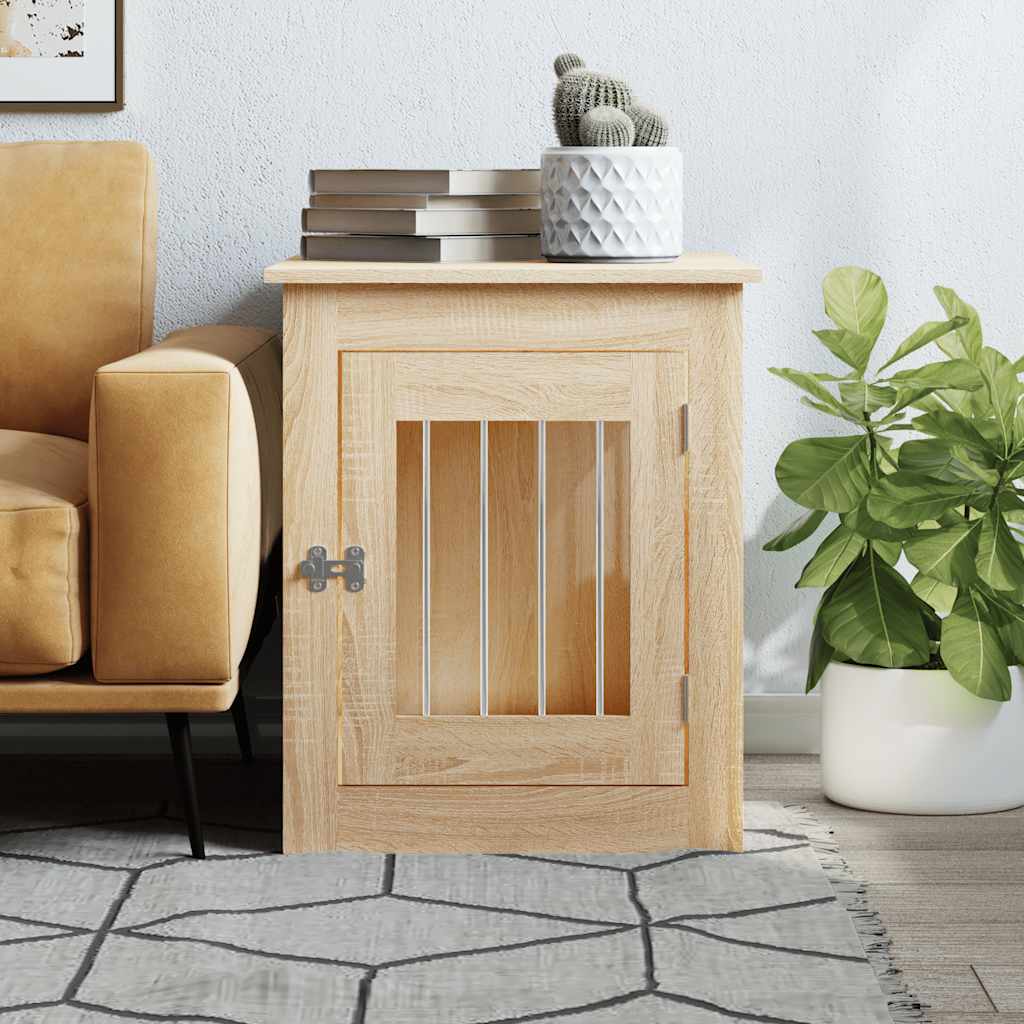 Dog Crate Furniture Sonoma Oak 55x75x65 cm Engineered Wood