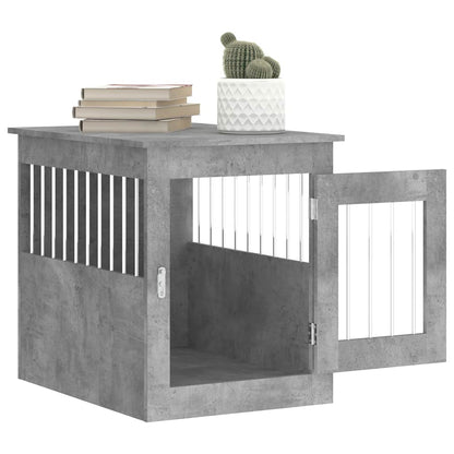 Dog Crate Furniture Concrete Grey 55x75x65 cm Engineered Wood